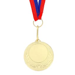 Медаль под нанесение золото 034, d=4 см, с лентой