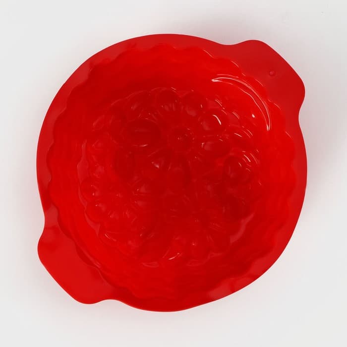 Форма для выпечки Доляна «Корзина», силикон, 26×22.5×9 см, красная