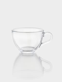 Чайный набор Paşabahçe Basic, 12 предметов: 6 чашек 225 мл, 6 блюдец d=13.7 см, стекло, прозрачный