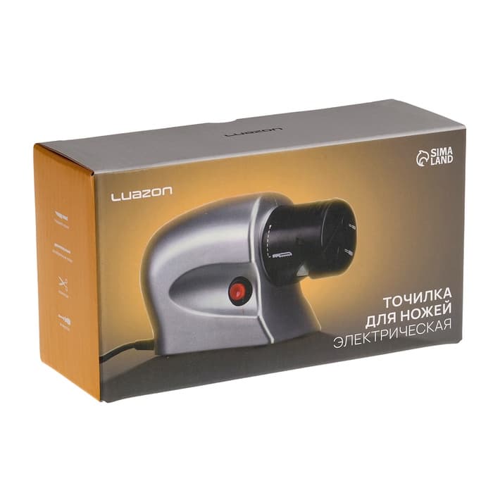 Ножеточка Luazon LTE-01, электрическая, для ножей/ножниц/отвёрток, 220 В, серая