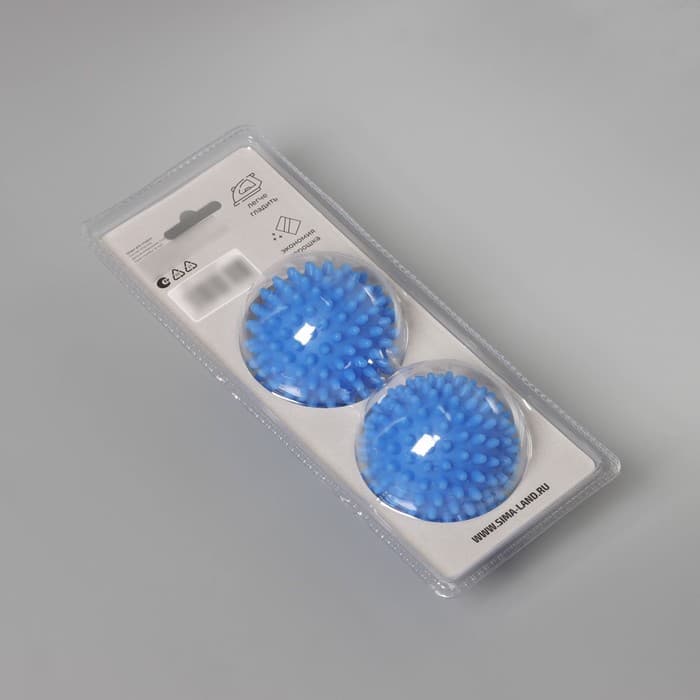 Шарики для стирки белья Доляна, d=6 см, 2 шт., синие