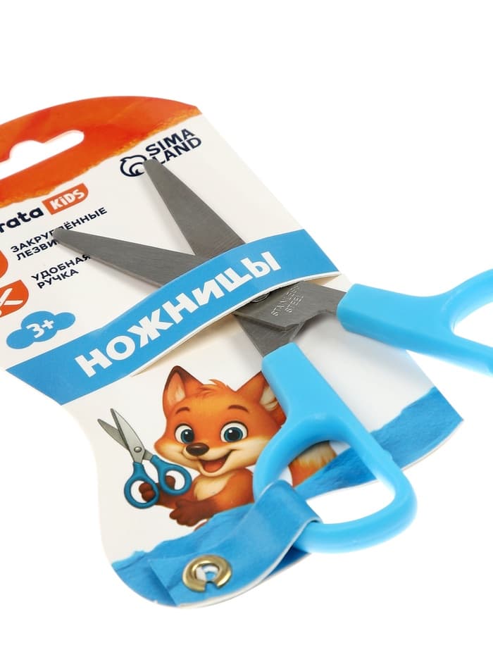 Ножницы 11.5 см в пластиковом в футляре 12 см, Calligrata, на блистере, МИКС