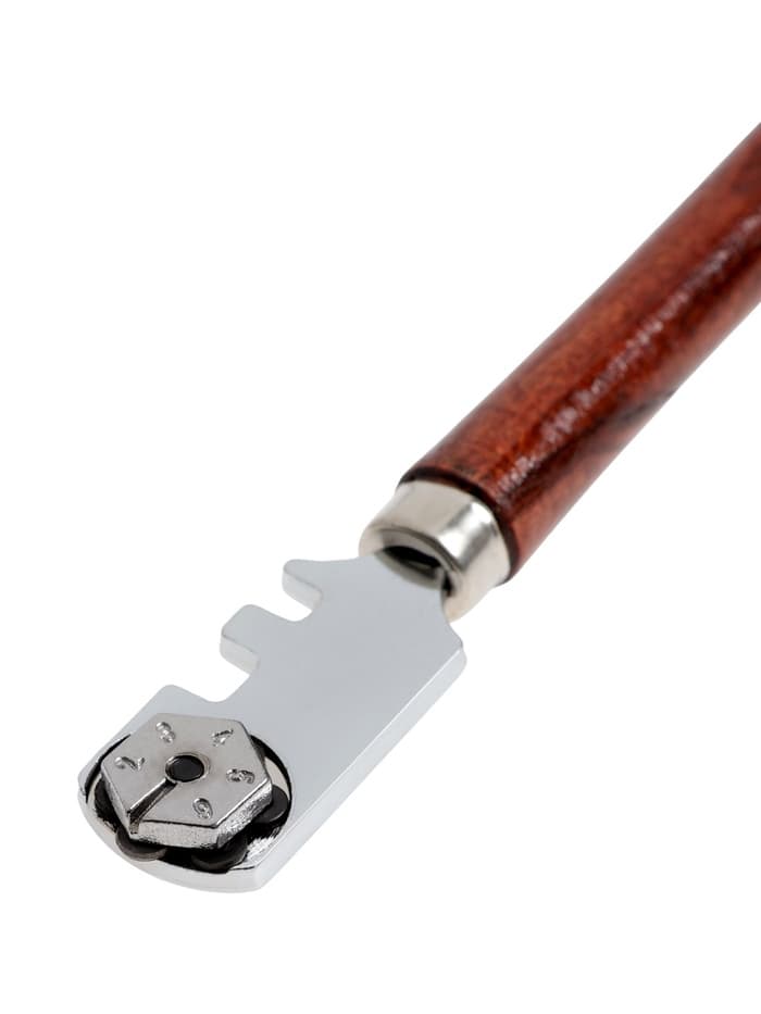 Стеклорез ТУНДРА, шестироликовый, деревянная рукоятка