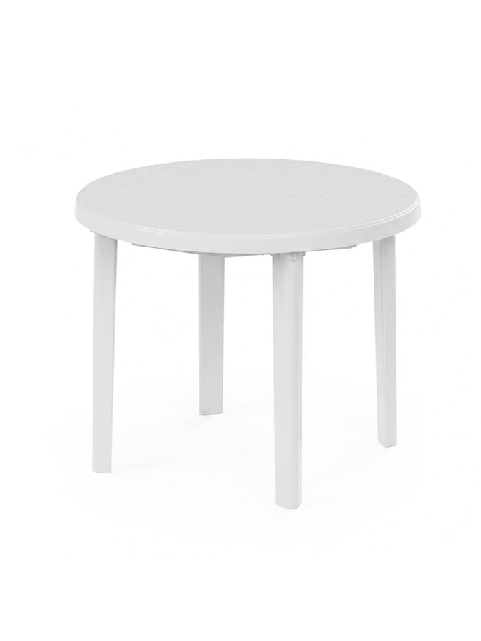 Стол круглый, 90×90×75 см, пластиковый, белый