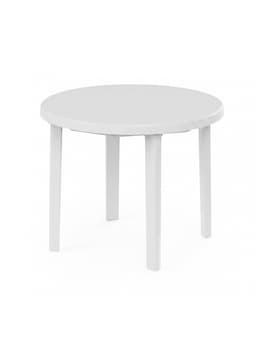 Стол круглый, 90×90×75 см, пластиковый, белый