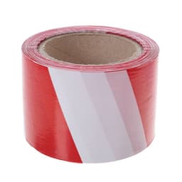 Лента сигнальная «Оградительная», 100 м, ширина 7.5 см, толщина 35 мкм, красная, белая