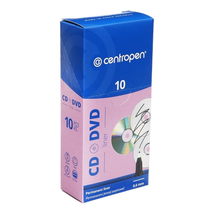 Маркер для CD/DVD, Centropen 4616, диаметр узла 1.2 мм, линия письма 0.6 мм, чёрный