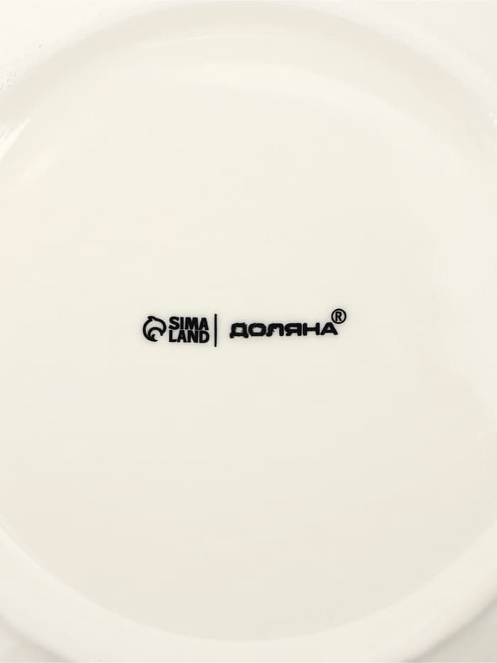 Тарелка Доляна White Label, d=20 см, утолщённый край, фарфор, белая