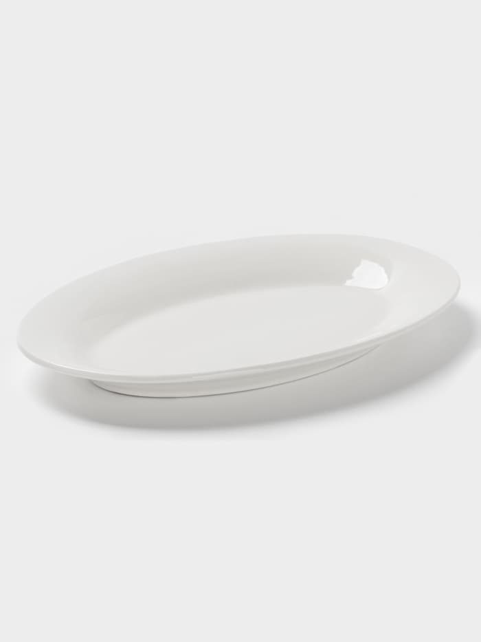 Блюдо овальное c утолщённым краем Доляна White Label, 27.3×18.6×2 см, фарфор, белое