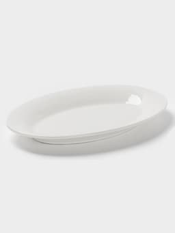 Блюдо овальное c утолщённым краем Доляна White Label, 27.3×18.6×2 см, фарфор, белое