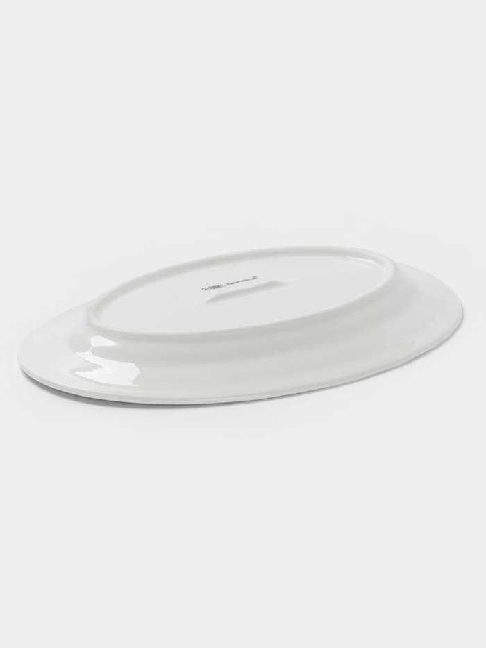 Блюдо овальное c утолщённым краем Доляна White Label, 27.3×18.6×2 см, фарфор, белое