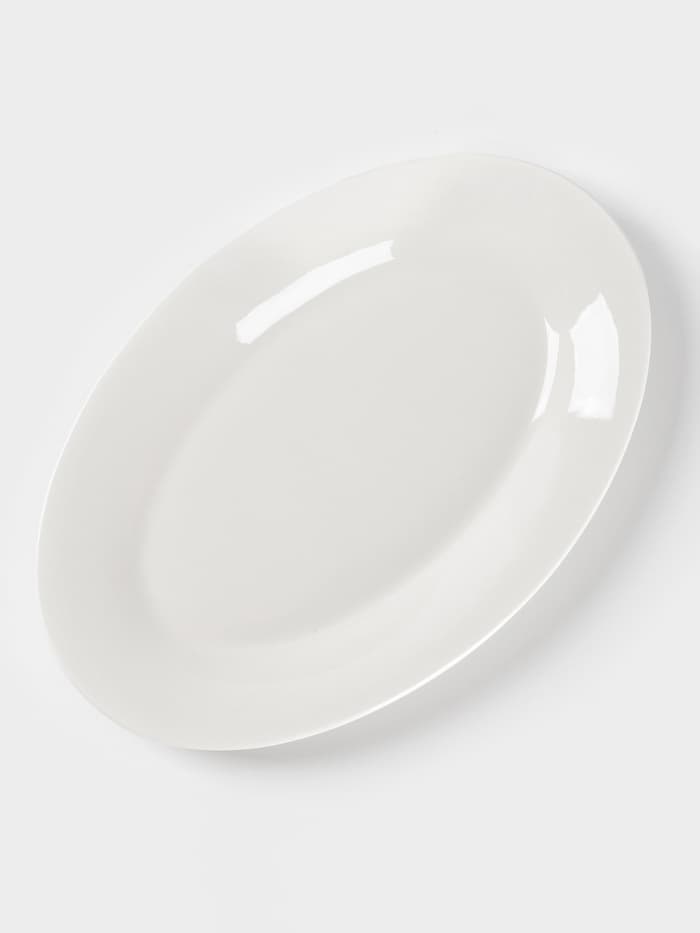 Блюдо овальное c утолщённым краем Доляна White Label, 27.3×18.6×2 см, фарфор, белое