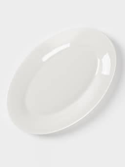 Блюдо овальное c утолщённым краем Доляна White Label, 27.3×18.6×2 см, фарфор, белое