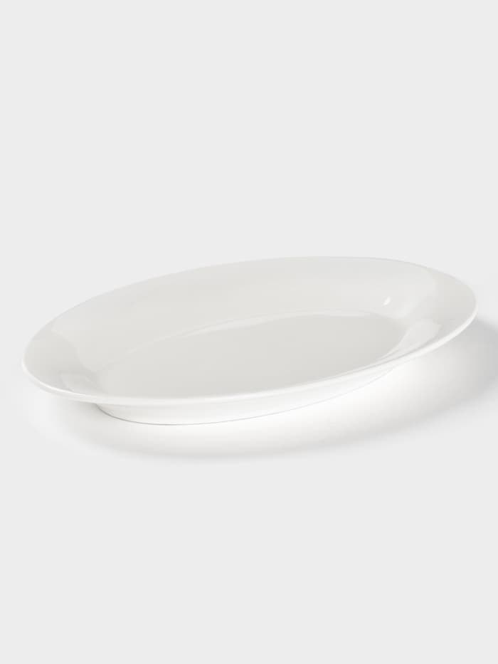Блюдо овальное c утолщённым краем Доляна White Label, 27.3×18.6×2 см, фарфор, белое