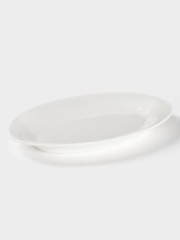 Блюдо овальное c утолщённым краем Доляна White Label, 27.3×18.6×2 см, фарфор, белое