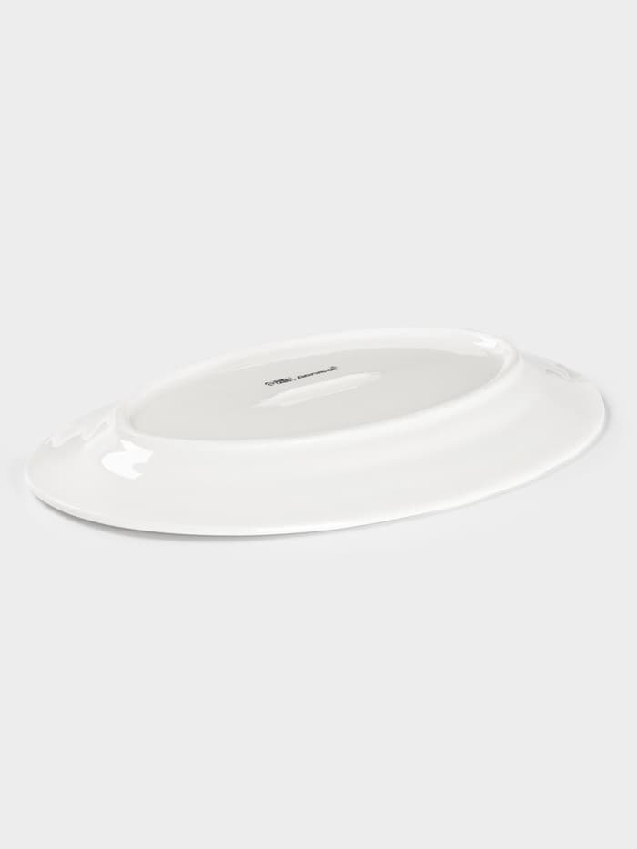 Блюдо овальное c утолщённым краем Доляна White Label, 27.3×18.6×2 см, фарфор, белое