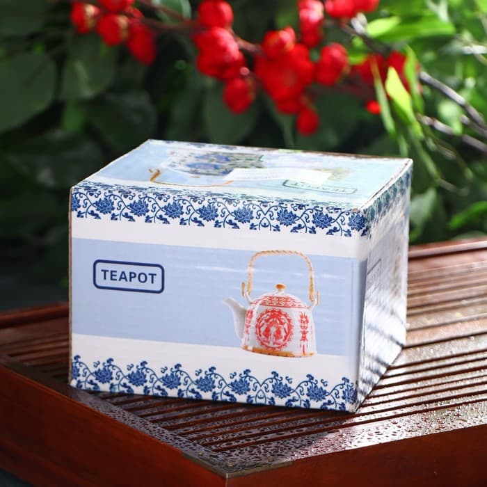 Чайник керамический заварочный «Иероглифы», 600 мл, с металлическим ситом