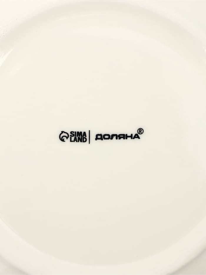 Тарелка обеденная Доляна White Label, d=22.5 см, с утолщённым краем, фарфор, белая