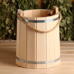 Ведро для бани и сауны, 10 л, 34×29×29 см, липа, нержавеющий обруч, «Добропаровъ»