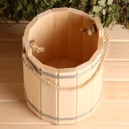 Ведро для бани и сауны, 10 л, 34×29×29 см, липа, нержавеющий обруч, «Добропаровъ»