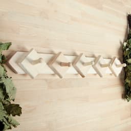 Вешалка для бани и сауны, липа, 57×8×10 см, 5 крючков, «Добропаровъ»