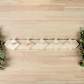 Вешалка для бани и сауны, липа, 57×8×10 см, 5 крючков, «Добропаровъ»