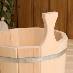 Шайка - ушат для бани и сауны, 5 л, деревянная, нержавеющий обруч, «Добропаровъ»