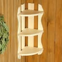 Полка для бани и сауны, 65×26×26 см, липа, угловая, «Добропаровъ»