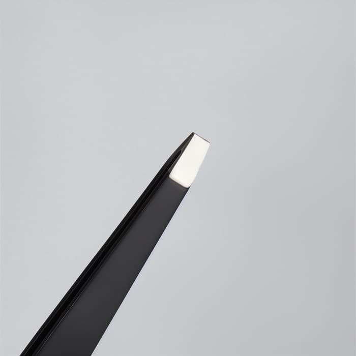 Пинцет прямой, широкий, 9.5 см, чёрный