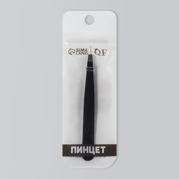 Пинцет прямой, широкий, 9.5 см, чёрный