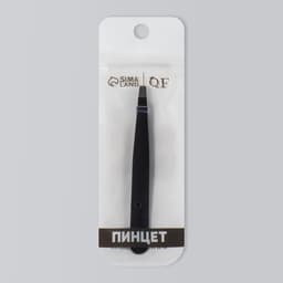 Пинцет прямой, широкий, 9.5 см, чёрный