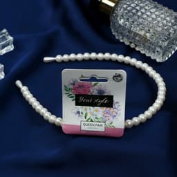 Ободок для волос «Жемчужный рай», 0.7 см, белый