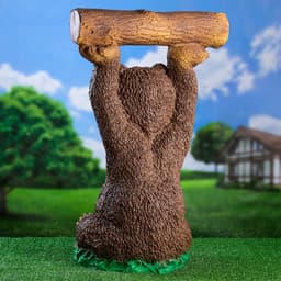 Садовая фигура из гипса «Медведь с бревном» большой, 75 см