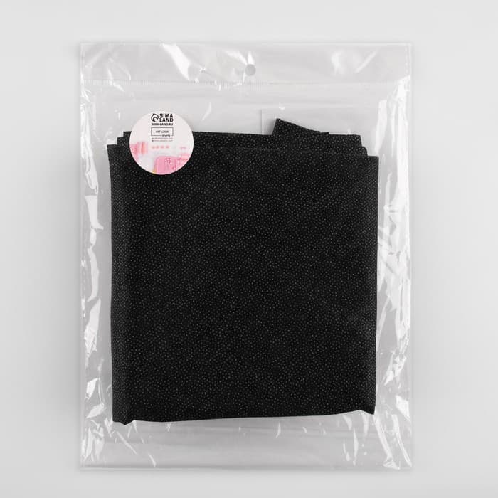 Флизелин клеевой сплошной, 30 г/м², 1 м × 1 м, чёрный