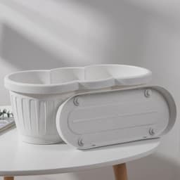 Ящик для цветов с поддоном Петропласт «Гусеница», 40 см, пластик, МИКС