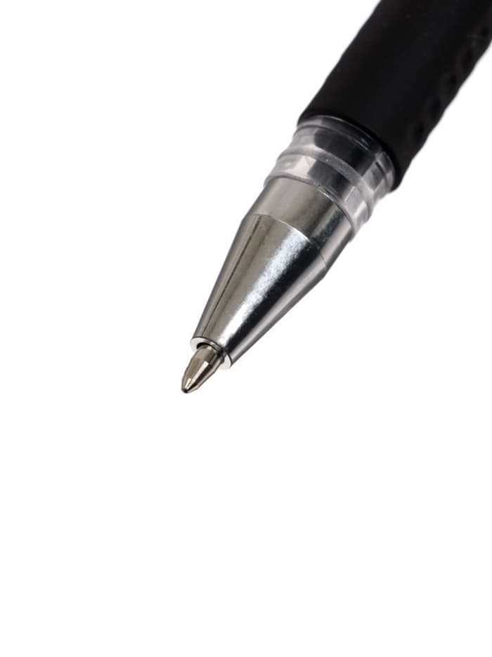 Ручка гелевая LANCER, чёрный стержень, узел 0.5 мм, резиновый упор