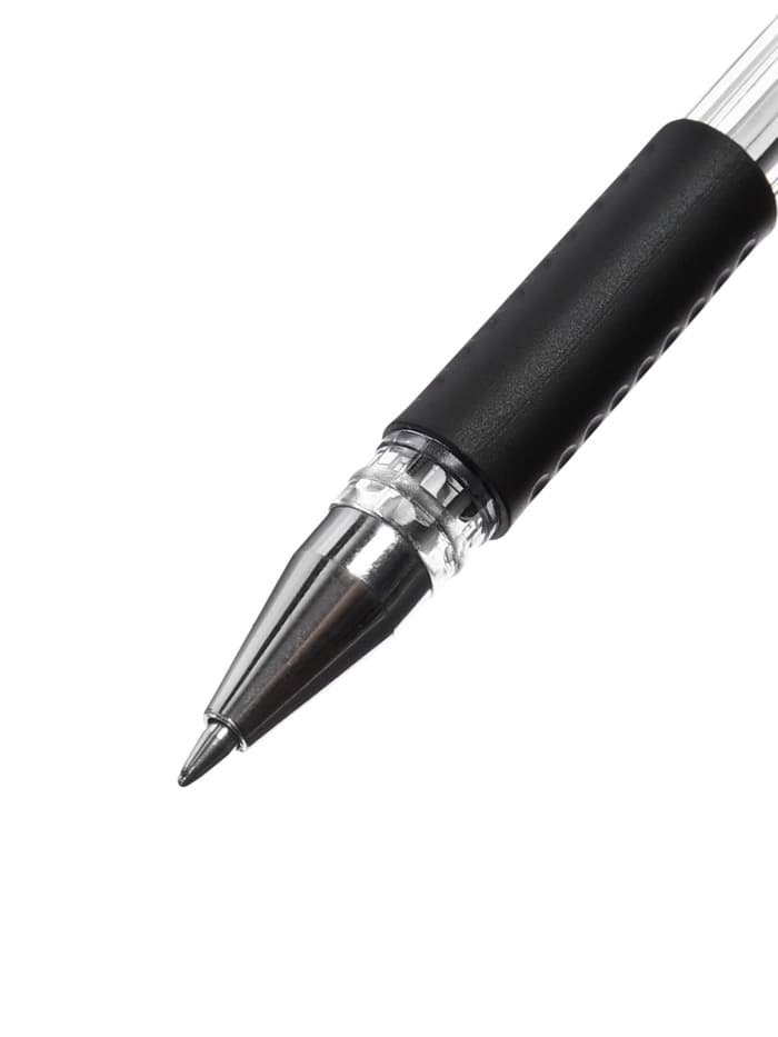 Ручка гелевая LANCER, чёрный стержень, узел 0.5 мм, резиновый упор