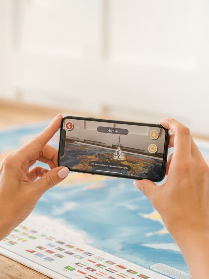 Карта Мира интерактивная, политическая, 101×70 см, 1:32 М, ламинированная, настенная