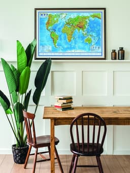 Карта Мира интерактивная, физическая, 101×66 см, 1:29 млн, ламинированная настенная