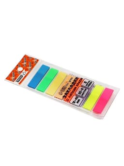 Блок-закладка с липким краем, 8 цветов по 25 штук, 12×45 мм, флуоресцентные, пластиковые, в блистере