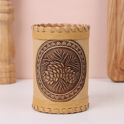 Туес «Шишки», 8×8×10 см, береста