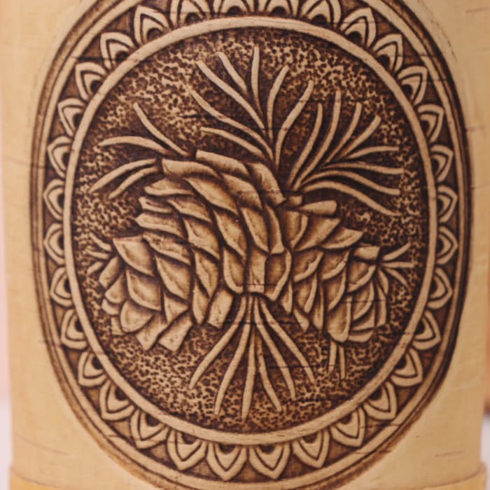 Туес «Шишки», 8×8×10 см, береста