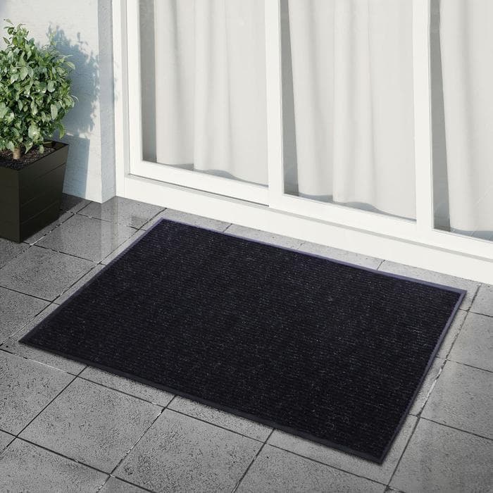 Коврик придверный влаговпитывающий, ребристый, «Стандарт», 90×120 см, чёрный