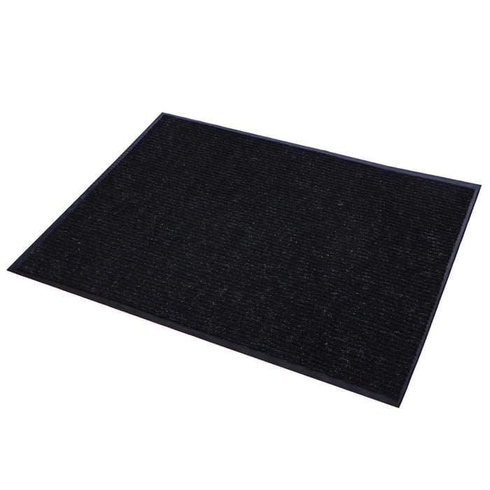 Коврик придверный влаговпитывающий, ребристый, «Стандарт», 90×120 см, чёрный