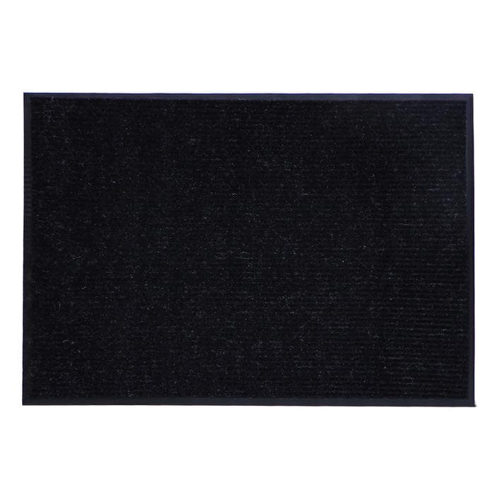 Коврик придверный влаговпитывающий, ребристый, «Стандарт», 90×120 см, чёрный