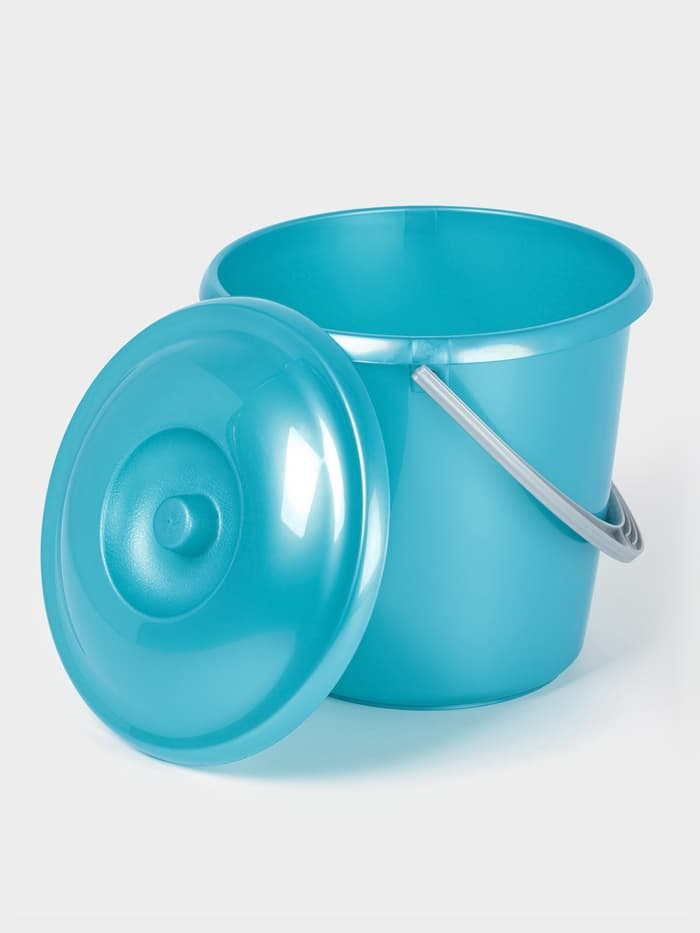 Ведро с крышкой «Соло», 3 л, перламутровое бирюзовое