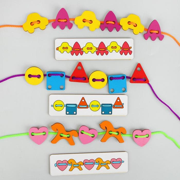 Большой шнуровальный набор, 72 детали, 3 шнурка, 10 плашек