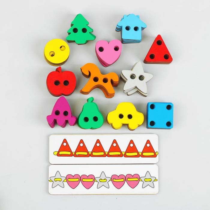 Большой шнуровальный набор, 72 детали, 3 шнурка, 10 плашек