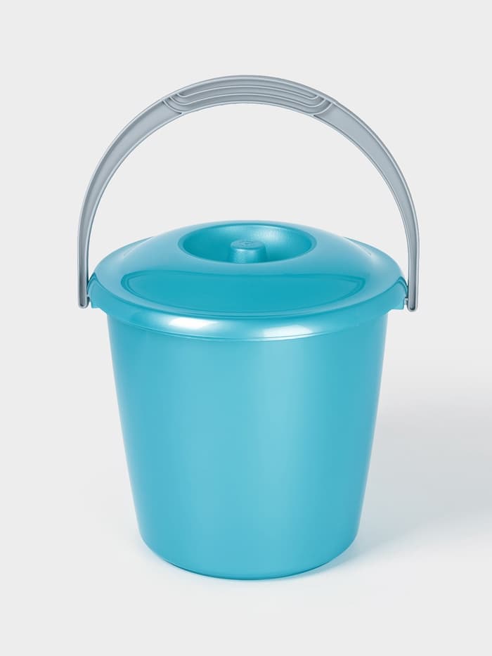 Ведро с крышкой «Соло», 7 л, перламутровое бирюзовое