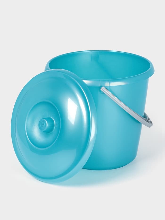 Ведро с крышкой «Соло», 7 л, перламутровое бирюзовое